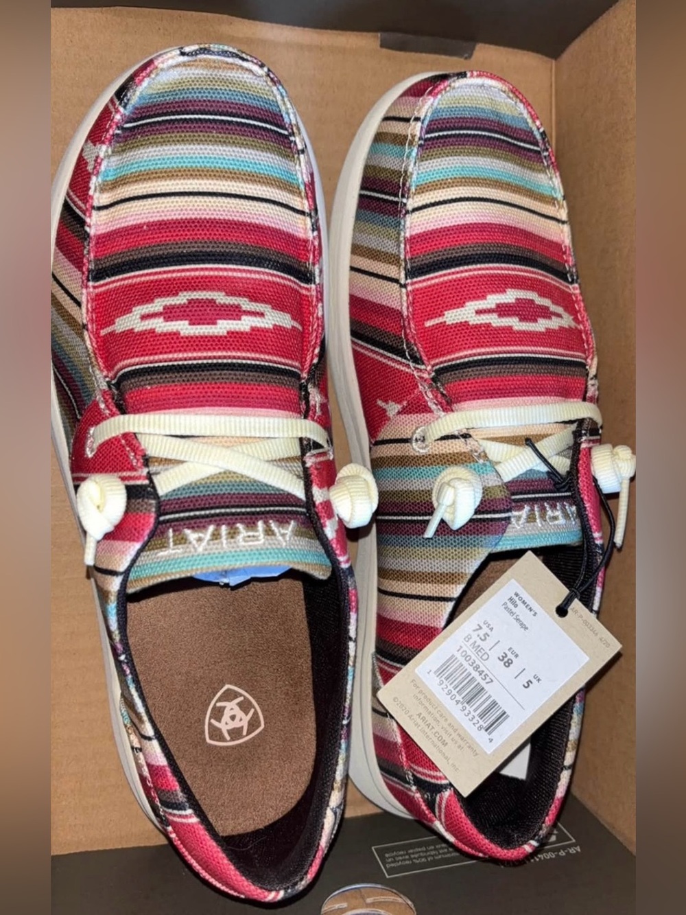 Ariat Red Multicolor Serape Slip-On Moccasins